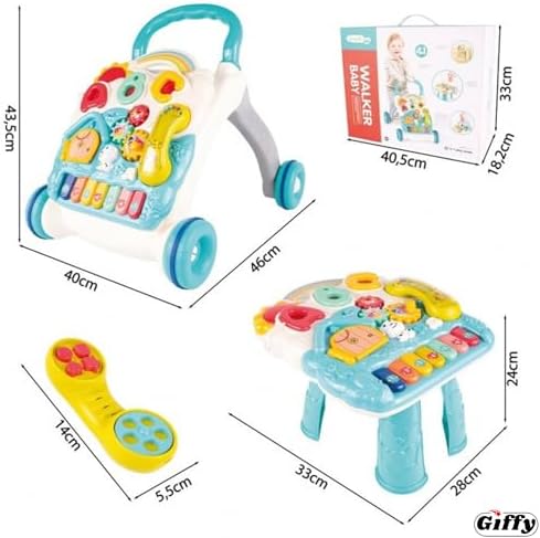 Yürüteç Piyanolu Sesli Işıklı 4 Farklı Mod ile Yürümeye Yardımcı Aktivite Masası Fonksiyonlu Yürüteç, Oturarak-Ayakta Bebek Yürüteci, Yürümeyi Öğrenen Bebekler İçin Eğitici Oyuncaklar - Görsel 4