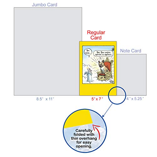 Nobleworks - 1 Funny Cartoon Birthday Greeting Card - Comic Humor, Happy Birthdays Celebration Card - Dyslexic God C6358Bdg #TOP3