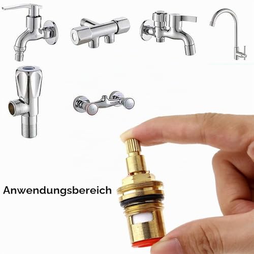 2 Stück Wasserhahn Ventiloberteil Messing Scheibe Ersatz Ventile Keramik-Oberteil Armaturen für Badezimmer Küche in 1/2\