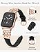 TOYOUTHS Compatible with Apple Watch Bands Women 38/40/41/42mm Dressy Slim Thin Leather Strap with Celtic Knot Interlock Buckle Bracelet for iWatch Series 11 10 9 8 7 6 5 4 SE 3 2 1, Black/Rose Gold