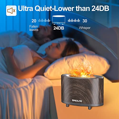 Specilite Flame Diffuser & Mini Speaker With Bluetooth Audio, 300Ml Ultra-Quiet Fire Humidifier For Essential Oils, 7 Colors&2-8H Timer Aromatherapy Diffuser With Remote Control, Waterless Auto-Off #TOP2