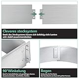 Vigevee Rasenkante verzinkt Metall, 5m 10m 15m 20m 25m 30m 35m 40m 45m 50m 100x15cm oder 100x18cm Beeteinfassung Mähkante Palisade Gartenbeet, Silber (Länge 5m - Höhe 15cm)