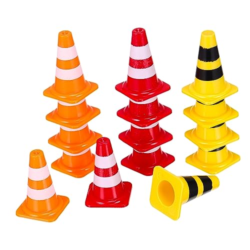 SHINEOFI Mini Coni Stradali Giocattolo per Ragazzo Ragazza, Set Educativo da 15 Pezzi Segnali Stradali Colorati, Materiali Resistenti per Apprendimento Sicurezza Stradale e Sviluppo Cognitivo