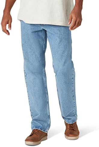 Wrangler Authentics Men's Classic 5-Pocket Relaxed Fit Cotton Jean, Stone Bleach, 34W x 32L