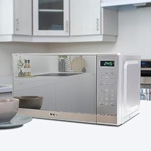 Total Chef 07 Cu Ft Microwave Oven Compact Stylish 700W Countertop Microwave with Digital Touch Controls Pre Set Cooking Modes Perfect for Small Kitchens