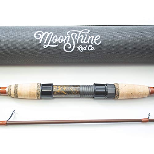 Moonshine Rod Co. The Rambler Series Spin Fishing Rod With Carrying Casen - 6'6" - Medium Light Fast - 2Pcs #TOP2