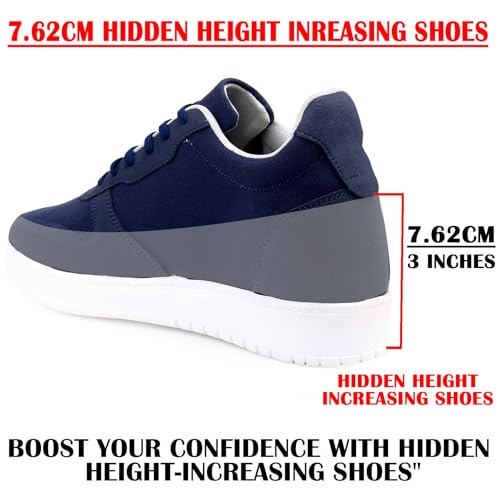 Image of BXXY Men's 7.62 CM Hidden Height Increasing Casual Sneakers Laceup Outdoor Shoes.