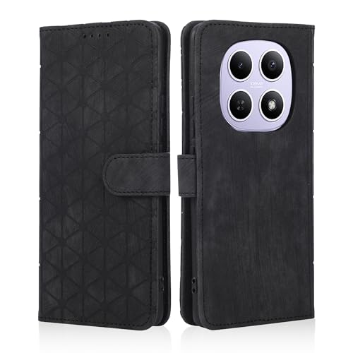 Image of binandteam Flip Case for Xiaomi Redmi Note 15 4G / 5G,Premium Leather Magnetic Closure Protection Book Wallet Card Slots Phone Cover - Black