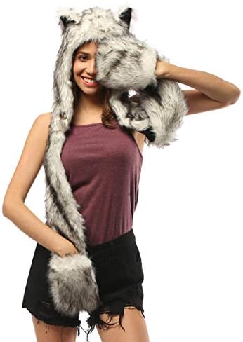Faux Fur Animal Hat Scarf Gloves 