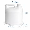 5 Litre HDPE Plastic Jerry Can (Pack of 2) with Inner Cap | Leak Proof Liquid Storage Container with Handle | Heavy Duty Multipurpose Water Can for Gardening, Camping, Travel & Household Use | Made in India (White) set of 2 gallery image