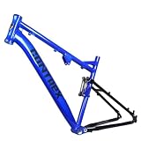 QUYCOIU 27,5/26 Pulgadas Cuadro Suspensión Bicicleta Montaña Cuadros Freno De Disco Aleación Aluminio Ancho 135Mm Cuadro Bicicleta Suspensión Cuatro Barras Neumáticos 1,50-2,25(Blue ablack,27.5in)