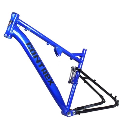 QUYCOIU 27,5/26 Pulgadas Cuadro Suspensión Bicicleta Montaña Cuadros Freno De Disco Aleación Aluminio Ancho 135Mm Cuadro Bicicleta Suspensión Cuatro Barras Neumáticos 1,50 2,25(Blue ablack,27.5in)