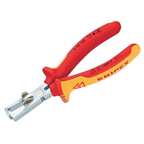 KNIPEX | 11 06 160 | VDE Universal Insulation Stripper | Multi-Component Handle | Chrome Plated - 160mm