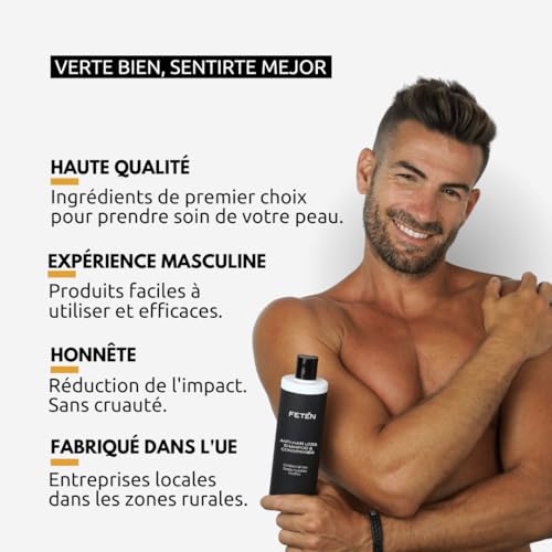 FETEN Shampooing Antichute et Antipelliculaire pour Cheveux d' Homme 400ml, Prévention de la Chute, Volume et Nutrition, Shampoing pour la Repousse des Cheveux, Shampoing Purifiant et Fortifiant – vue 7