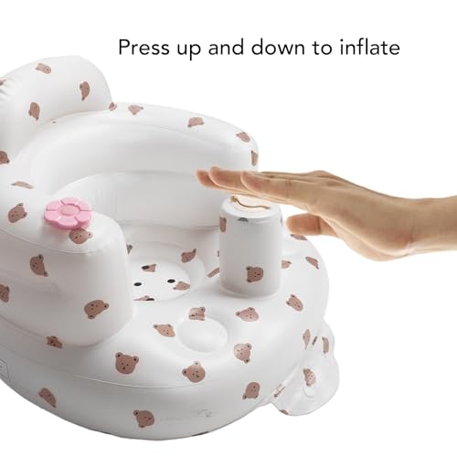 Assento inflável para bebês, cadeira para bebês inflável com pressão de ar ajustável de PVC espesso,