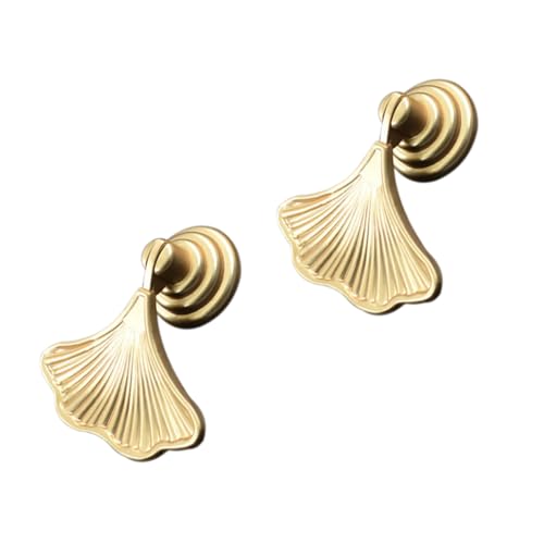 Hoement 2 piezas Tiradores de Forma de Abanico para Armario y Cajón de Perillas Elegantes para Muebles Manillas Decorativas para Vestidores y Muebles de Almacenamiento