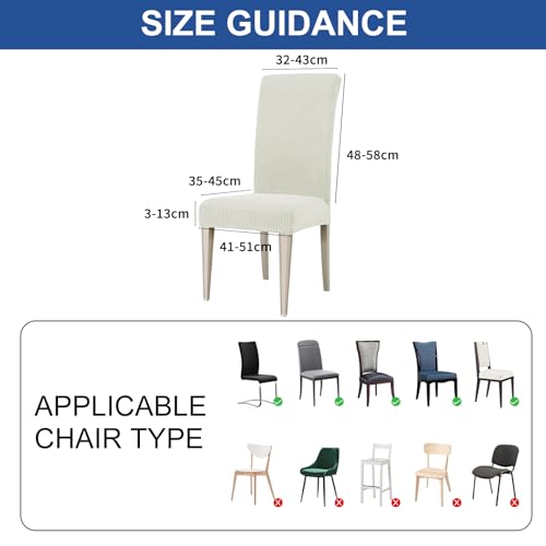 Miniatura 6 de Ystyle Fundas Sillas De Comedor Pack 6, Fundas Para Sillas Ajustables, Funda Para Sillas Elástica, Cubre Funda Protectora Sillas Lavables Para Banquetes Hogar Restaurante Hotel, Blanco Natural
