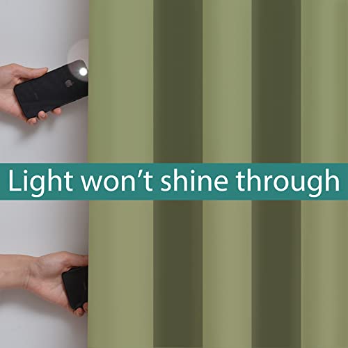Image of Yakamok Total Blackout Curtains, 2 Thick Layers Completely Blackout Thermal Insulated Drapes with Black Liner for Bedroom(52Wx84L, Sage, 2 Panels)
