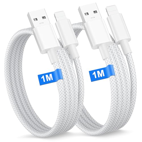 iPhone Charger Cable 1M 2Pack [Apple MFi Certified ], USB to Lightning Cable for iPhone 14 13 12 11 Pro Max XS XR X 8 7 6 Plus SE iPad, Braided iPhone Fast Charger Cable Apple Charging Cable Lead