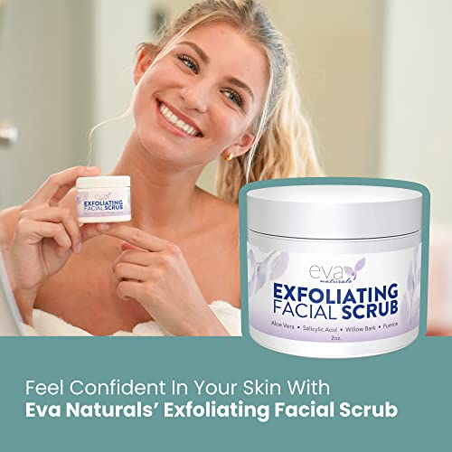 Eva Naturals Microdermabrasion Face Exfoliator And Facial Scrub - Exfoliating Facial Cleanser With Aloe, Willow Bark, Salicylic Acid Exfoliating Face Wash, Face Cleanser- Exfoliating Face Scrub (2 Oz) #TOP7