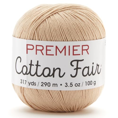 Premier Yarns Cotton Fair, Sugar Cookie, Fine Weight, 3.5 oz, 317 Yards
