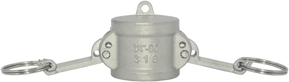 3/4" Trash Pump Adapter Dust Cap/Dust Cover,Type DC Cam and Groove Hose Pipe Fitting Coupler,Stainless Steel 316