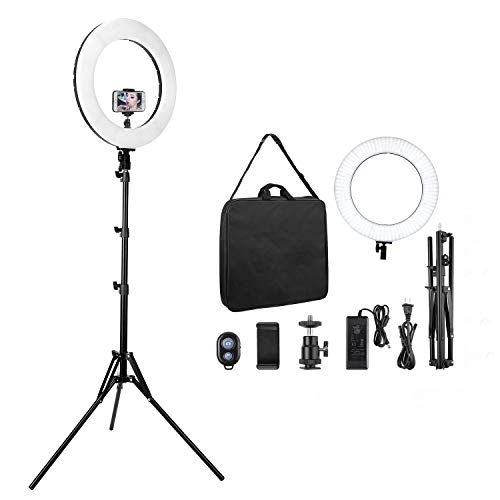 MVPOWER 18 inch Ring Light, 60W 3000-6000K Dimmable LED Ring Light with Tripod Stand, Selfie Lightin - //coolthings.us