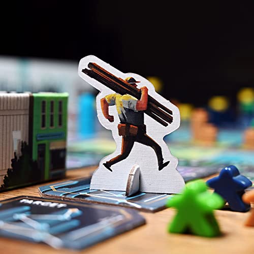 aeg rolling heights  roll your meeples build the city  push your luck pool building construction game set in the 192039s  2-4 players  ages 10