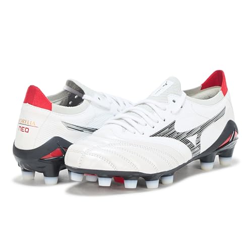 Mizuno Morelia Neo IV Beta Made in Japan KL Soccer Shoe | K Leather Soccer Boot | White/Black | US Men's 5.5 angle 3