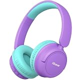 iClever BTH22 Kids Bluetooth Headphones, 60H Play Time, USB C Fast Charging, Bluetooth 5.4, AUX Cord,Safe Volume 74/85 dBA,Toddler Headphones for iPad/Tablet/Travel/School, Purple