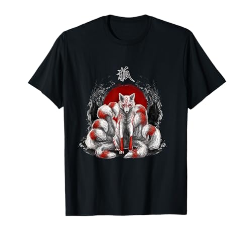 Japanische Nine Tailed Fox Kitsune T-Shirt