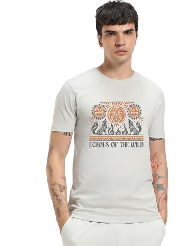 T-shirt homme 100% coton coupe reguliere demi-manches col rond imprime style streetwear casual