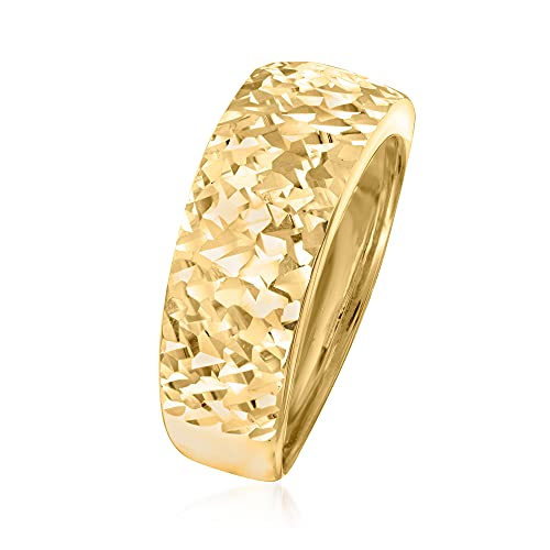 Ross-Simons Italian 14Kt Yellow Gold Diamond-Cut And Polished Ring. Size 6 #TOP2