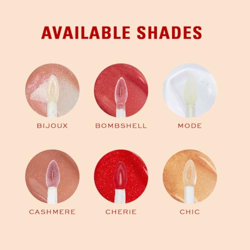 Image of Revolution Pro Vegan Collagen Peptide High Shine Lip Gloss, Nourish, Plump & Hydrate Lips With Hyaluronic Acid & Vitamin E, Cherie, 4 ML (Pack of 1)