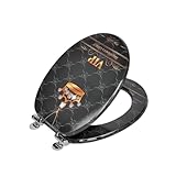 WC Sitz mit Absenkautomatik, Klobrille mit Absenkautomatik und Schnellverschluss, MDF...