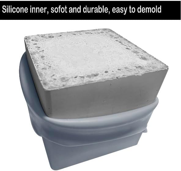 Miniatura 5 de Moldes de hormigón cuadrados de silicona para macetas de flores y macetas suculentas, soporte para tarro en forma de cubo para decoración de bonsái