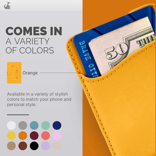 Wallaroo Premium Leather Cell Phone Wallet Stick On - Android and iPhone Wallet and Card Holder for Women and Men - Durable with Non-Slip Lining Secures Up to 3 Cards
