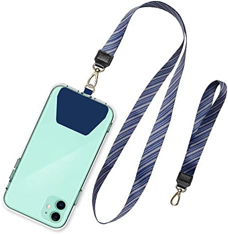 SHANSHUI Cell Phone Lanyard, Universal Phone Neck Strap Wirst Lanyard Leash for Smartphone Safety Tether System - Blue