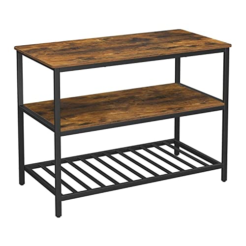 VASAGLE Isla de Cocina con Encimera Grande, Estantería de Cocina