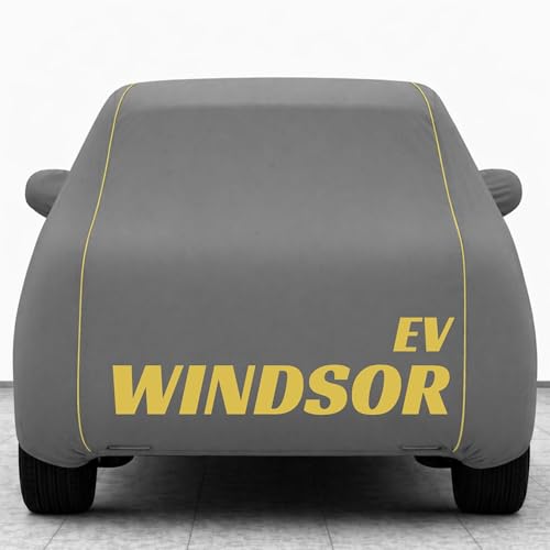 Image of Kings of Cover New Grey 100% Waterproof MG Windsor EV Car Cover | Polyester Car Body Cover for Rain & Sun | UV Protection, Dustproof, Scratch Resistant, Windproof, Heat Resistant, Custom Fit