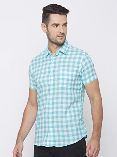 Image of Spykar Men's Checked Slim Fit Shirt