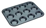 MasterClass Crusty Bake Bandeja perforada para tartas de carne, sin PTFE, PFOA ni BPA, resistente acero al carbono de 1 mm de grosor, 32 x 24 cm, 12 agujeros, gris