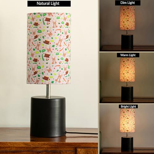 Image of ExclusiveLane 'Rabbit & Grove' Iron Table Lamp for Bedroom Living Room Home Decoration & Bedside Lamp Bed Lamps for Side Table Side Lamp for Bed Room in Metal (44.5 Cm, Without Bulb, Handcrafted)