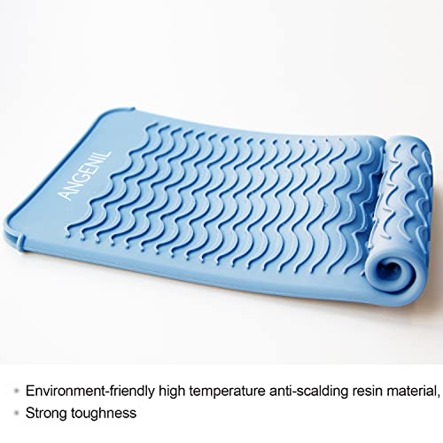 Image of ANGENIL Heat-Resistant Silicone Mat Bag, Cover for Curling Iron, Wave Iron, Straightener, Curler, Hot Air Brush, Blow Dryer Brush, Hair Straightener, Hair Curler