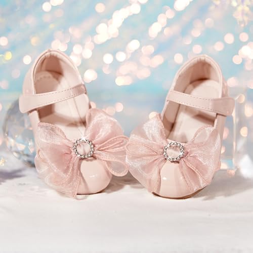 GINFIVE Toddler Girls Dress Shoes Little Girls Mary Janes Ballerina Flats Nude Shoes Toddler 7 by GINFIVE - Used condition - Image 8