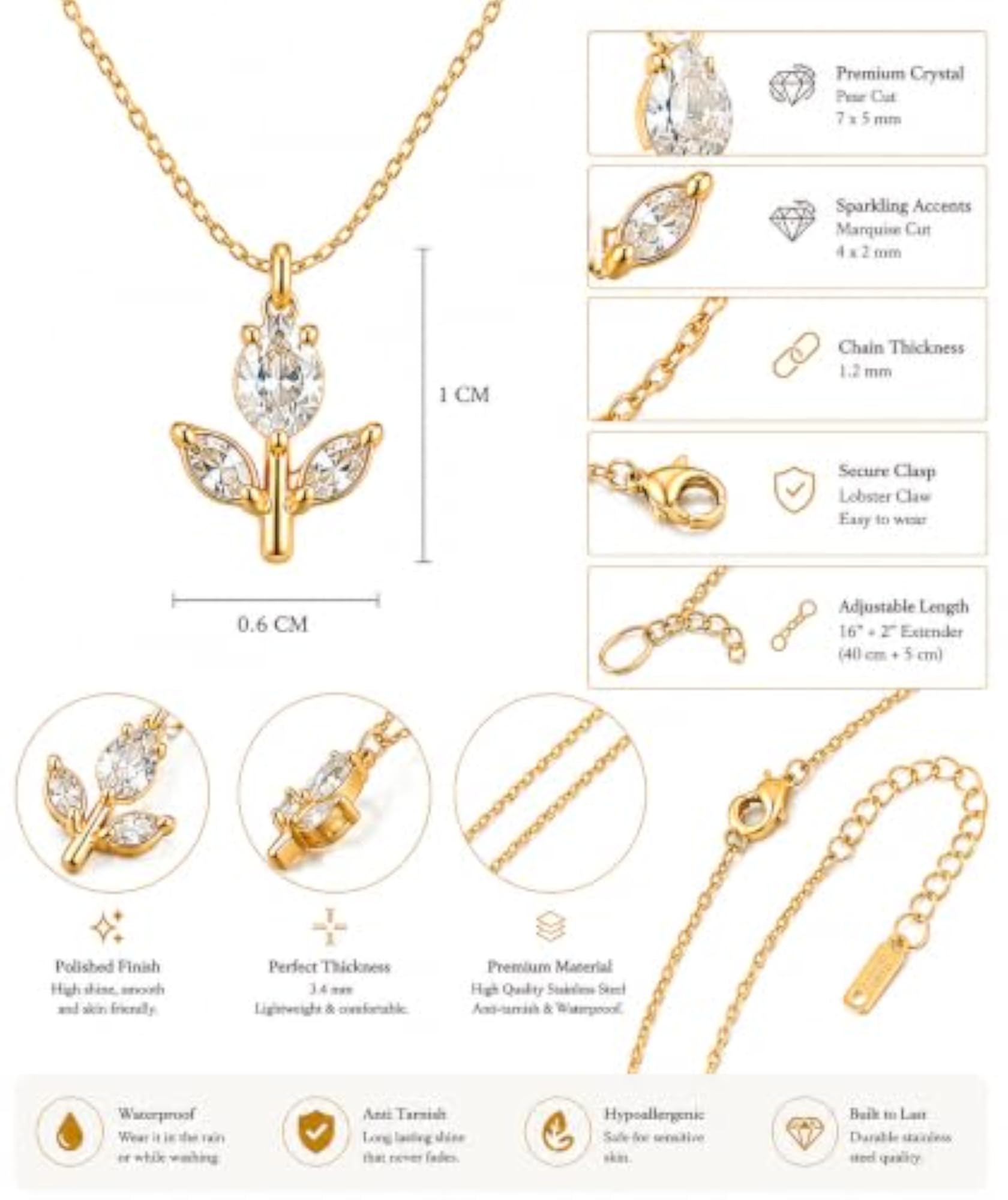 Women's Dainty Tulip Flower Pendant Necklace