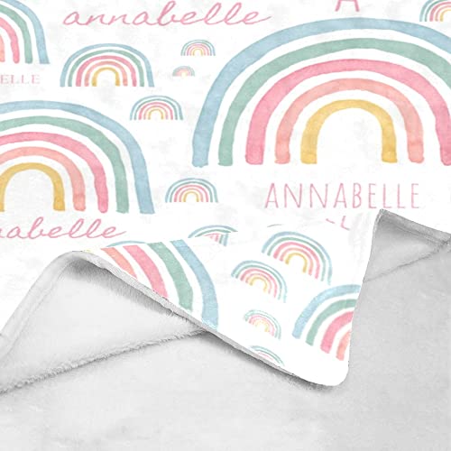 Baby Blanket With Name,Custom Kids Blanket With Rainbow Pattern,Personalized Baby Gifts For Girls,Throw Blanket For Bed/Couch,Soft Name Blanket/Swaddle Blanket/Toddle Blanket/Pet Blanket.30×40 #TOP4