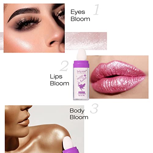 Wenfeng 3 Colors Polvo De Hadas,Fairy Highlight Patting Powder Highlighter Stick Highlighter Body Brightens The Natural Three-Dimensional Face Powder Blusher (White Moonbeam+Pink+Golden Brown) #TOP1