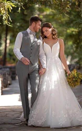 Mens Vest and Pants Suit 2 Piece Slim Fit Wedding Groomsmen Dress Waistcoat and Pants Casual Prom Homecoming Suits Set3