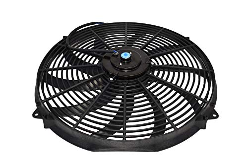 A-Team Performance - 16" Electric Radiator Cooling Fan With Wide S-Curved 10 Blades - Thermostat Kit 3000 Cfm Reversible Push Or Pull With Mounting Kit (12 Volts) #TOP3